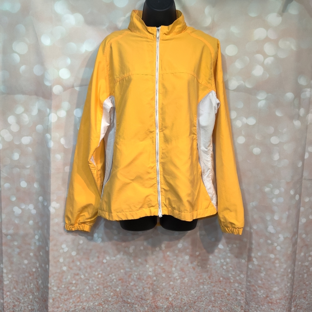 FootJoy FJ Yellow Full Zip Windbreaker Jacket Sz L